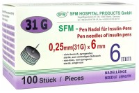 Иглы для инсулиновых шприц ручек SFM 31G (0.25 х 6 мм) 100 штук