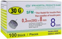 Иглы для инсулиновых шприц ручек SFM 30G (0.3 х 8 мм) 100 штук