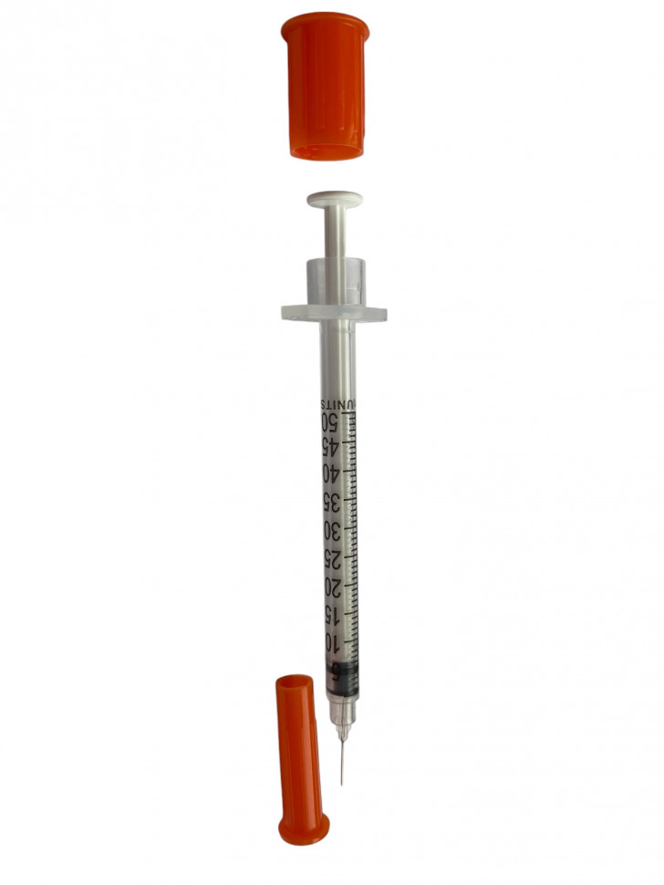 Инсулиновый шприц 0,5 мл с интегрированной иглой U100 30G 0,30 x 8 мм Vogt Medical Германия 100 штук