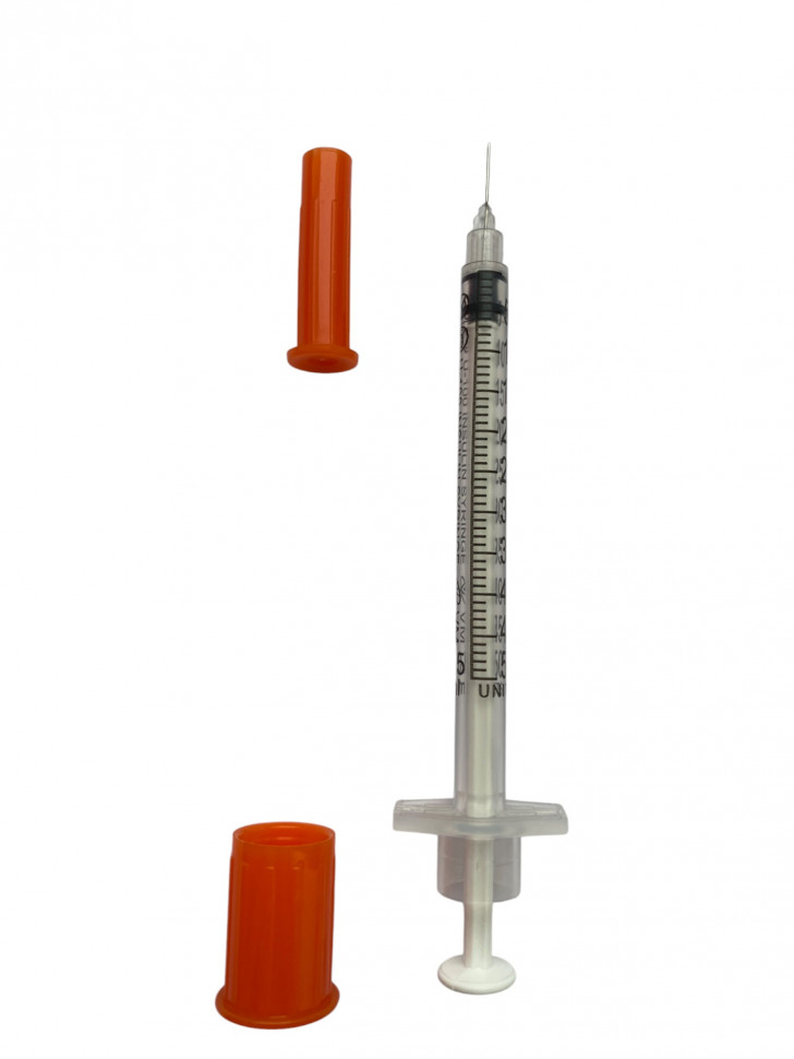 Инсулиновый шприц 0,5 мл с интегрированной иглой U100 30G 0,30 x 8 мм Vogt Medical Германия 100 штук