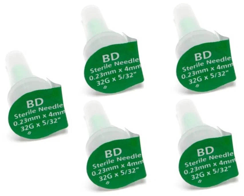Иглы для инсулиновых шприц-ручек BD Micro-Fine Plus 32G (0,23 х 4 мм) 20 штук