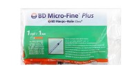Инсулиновый шприц 1 мл с интегрированной иглой U100 BD Micro-Fine Plus 30G 0,3 x 8 мм, Becton Dickinson, 100 штук