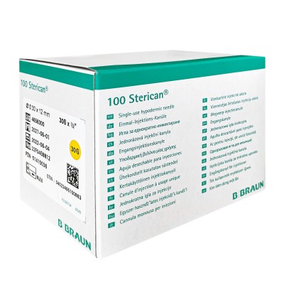 Иглы инъекционные 30G (0,30 х 12 мм) B.Braun Sterican 100 штук