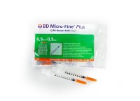 Инсулиновый шприц 0,5 мл U100 с интегрированной иглой BD Micro-Fine Plus 29G 0,33 x 12,7 мм, Becton Dickinson, 10 штук