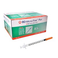 Инсулиновый шприц 0,5 мл U100 с интегрированной иглой BD Micro-Fine Plus 29G 0,33 x 12,7 мм, Becton Dickinson, 100 штук