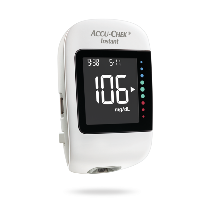 Глюкометр Акку-Чек Инстант (Accu-Chek Instant) с ручкой для прокалывания + 10 тест полосок + 10 ланцетов + чехол