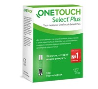 Тест полоски OneTouch Select Plus 100 штук для глюкометра