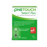 Тест полоски OneTouch Select Plus 100 штук для глюкометра