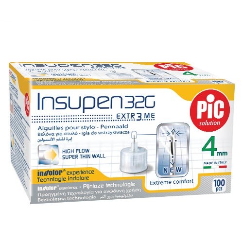 Иглы для инсулиновых шприц ручек INSUPEN 32G (0.23 x 4 мм) 100 штук