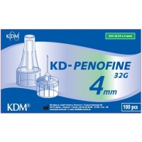 Иглы для инсулиновых шприц-ручек 32G (0,23 х 4 мм) KD-Penofine 100 штук