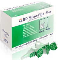 Иглы для инсулиновых шприц-ручек BD Micro-Fine Plus 32G (0,23 х 4 мм) 100 штук