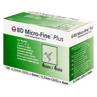 Иглы для инсулиновых шприц-ручек BD Micro-Fine Plus 32G (0,23 х 4 мм) 100 штук