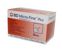 Иглы для инсулиновых шприц-ручек BD Micro-Fine Plus 31G (0,25 x 6 мм) 100 штук